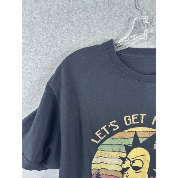Rick and Morty Lets Get Riggity Wrecked Shirt Size L Black Short Sleeve Tee - Picture 5 of 7
